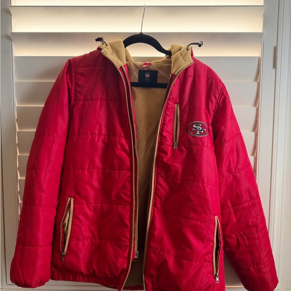 NFL Jackets & Blazers - NFL 49ers Red and Tan Puffer Jacket
